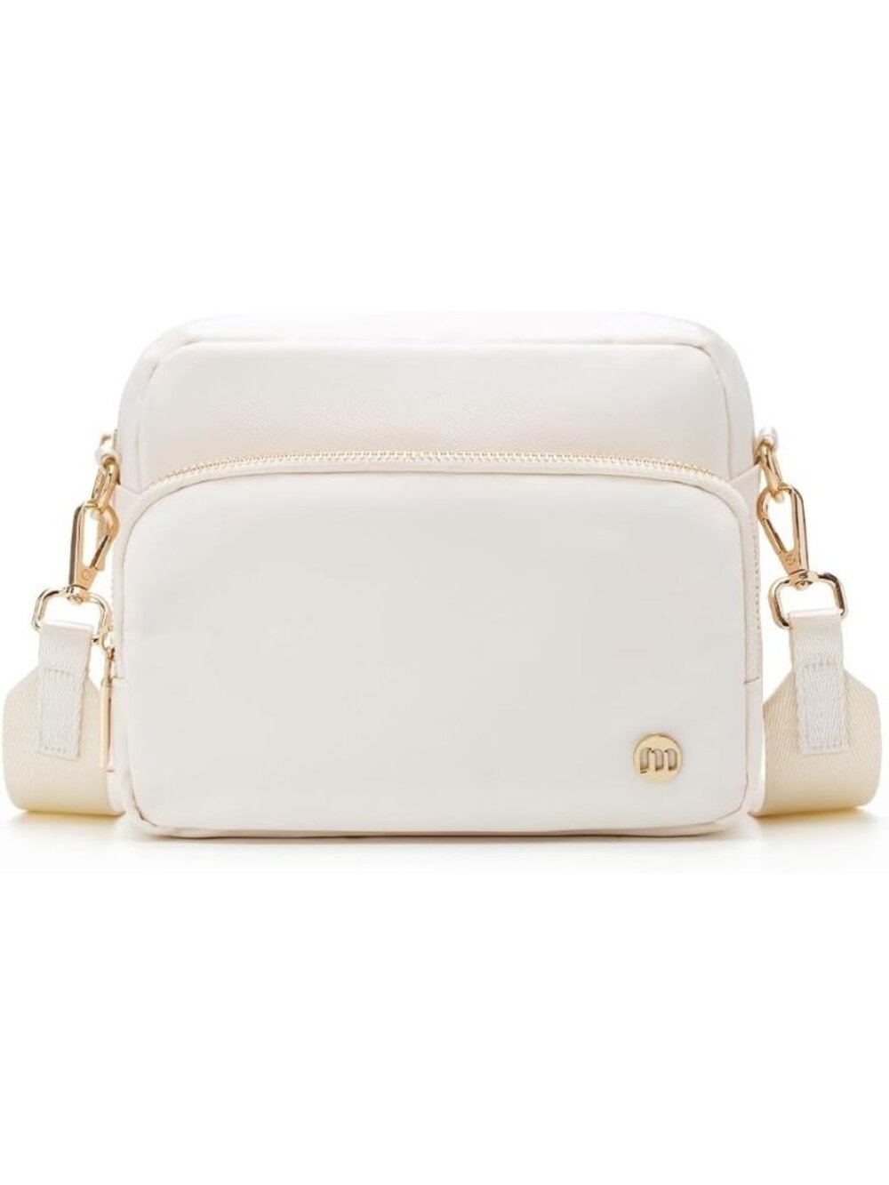 Women's Cream White Travel Purse Adjustable Strap Casual Mini Crossbody Bag